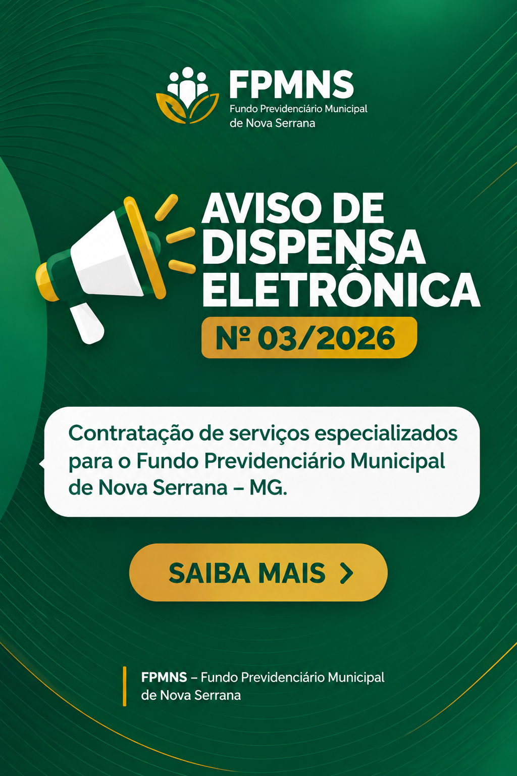 Aviso de Dispensa Eletrônica 03/2026