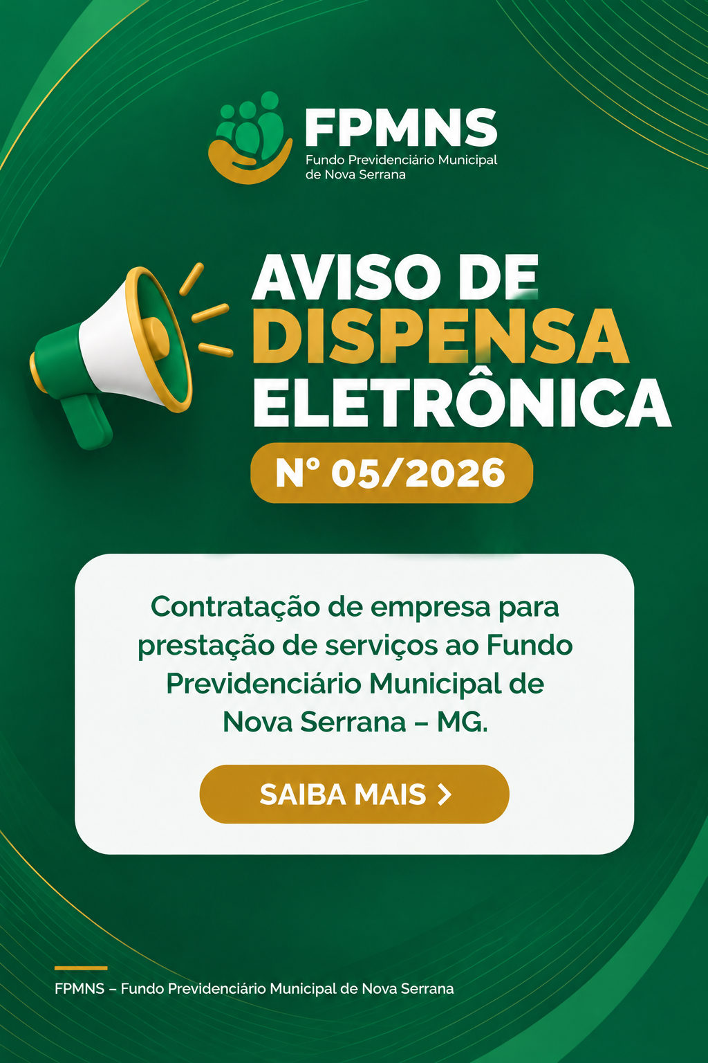Aviso de Dispensa Eletrônica 05/2026